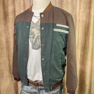 Vintage Y2K Color Block Bomber Jacket Windbreaker Striped Skater Streetwear